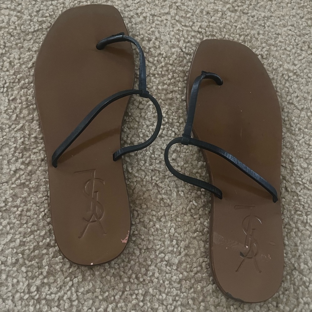 YSL t-strap sandals. Used condition with some scuffs but overall good shape!
